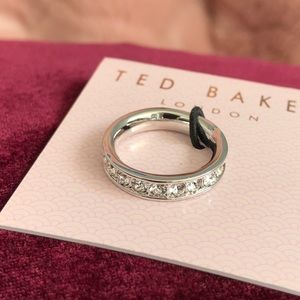 Ted Baker Crystal Band Ring - Silver/ Crystal